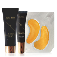 Eclat Skin London Coffret de soins de la peau '24K Gold + Charcoal Black' - 3 Pièces