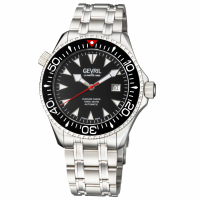 Gevril Men's Hudson Yards Black Dial Stainless Steel Watch