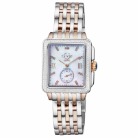 Gevril Gv2 Women's Bari Diamond Mother Of Pearl Dial Two Tone Ip Rose Gold/Ss Bracelet Watch