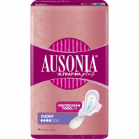 Ausonia Compresse pour incontinence 'Ultrafine Plus Compress With Wings Protection All In 1' - Super 14 Pièces