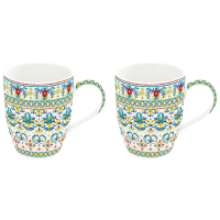 Easy Life Set 2 Porcelain Mugs 350ml in Color Box Mediterraneo