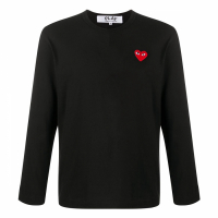 Comme Des Garçons Play T-Shirt manches longues 'Embroidered Heart' pour Hommes
