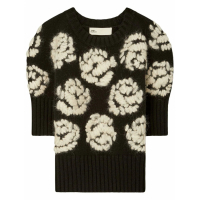 Tory Burch 'Rose Embroidered' Kurzarm Pullover für Damen