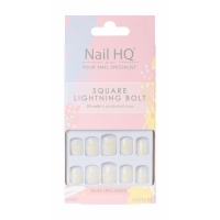 Nail HQ 'Square Lightning Bolt' Fake Nails -24 Pieces