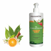 Pranarom Gel désinfectant pour mains 'Alcoolique+ Orange Douce /Cannelle' - 500 ml