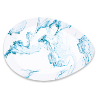 Easy Life Porcelain Serving Platter 36X25cm in Color Box Aqua