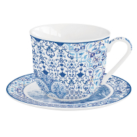 Easy Life Porcelain Breakfast Cup & Saucer 370ml. in Color Box