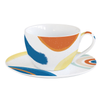 Easy Life Porcelain Cup & Saucer 280ml. in Color Box Alegria