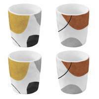 Easy Life Set 4 Assorted Porcelain Coffee Cups 120ml in Color Box Elements