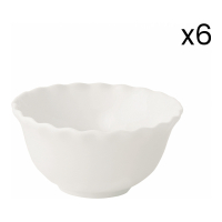 Easy Life 6 Porcelain Bowls Ø 12 Cm Onde White