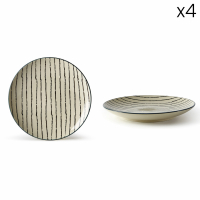 Evviva Set 4 Stoneware Dessert Plates Ø 20,5 X H 2,5 cm