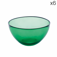 Evviva 6 Glass Bowls Ø 14 cm - Green