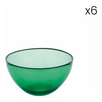Evviva 6 Glass Pinzimonio Bowls Ø 9 cm - Green