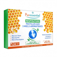 Puressentiel Respiratory Pastilles with 3 Aromatic Honeys - 24 Pastilles