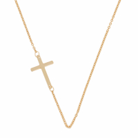 Oro Di Oro Women's 'Petite Croix' Necklace
