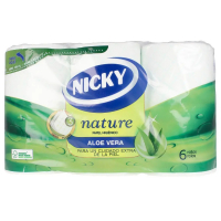 Nicky Papier hygiénique 'Nature Aloe Vera 3-Ply' - 6 Pièces