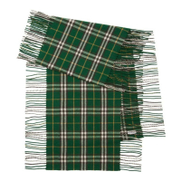 Burberry 'Checked Fringed' Wool Scarf
