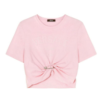 Versace Women's 'Medusa-Safety-Pin' Crop T-shirt