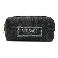 Versace Women's 'Embroidered-Logo' Toiletry Bag