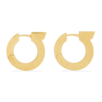 Salvatore Ferragamo Boucles d'oreilles 'Gancini Logo-Engraved' pour Femmes