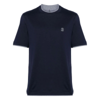 Brunello Cucinelli Men's 'Logo-Embroidered Layered' T-Shirt