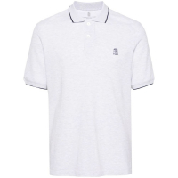 Brunello Cucinelli Men's 'Logo-Embroidered' Polo Shirt