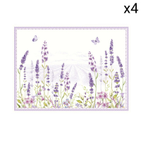 Easy Life Set 4 Cork Placemats 40x30 Lavender Field in Gift Box