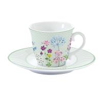 Easy Life Porcelain Tea Cup & Saucer 200ml in Color Box Floraison