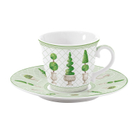 Easy Life Cup And Saucer in Porcelain 200ml in Color Box Topiary