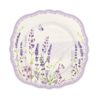 Easy Life Dessert Plate in High Quality Lavender Field in Color Box