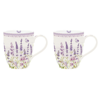 Easy Life Set 2 Mugs 350ml in High Quality Lavender Field in Color Box