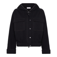 Brunello Cucinelli 'Contrast-Stitching Hooded' Jacke für Damen
