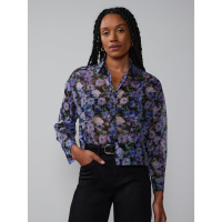 New York & Company Women's 'Floral Organza' Long Sleeve Blouse