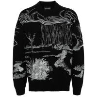 Emporio Armani Pull 'Embroidered Abstract-Pattern' pour Hommes