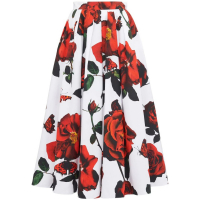 Alexander McQueen Women's 'Chiaroscuro Floral Pleated' Midi Skirt