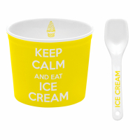 Easy Life Porcelain Ice Cream Bowl With Spoon In Keep Calm And Eat Ice Cream Color Box