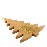 Aulica Tree Tray With 4 Gold Forks