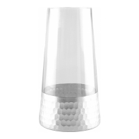 Aulica Vase Conique Transparent Et Argent H22Cm