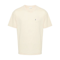Saint Laurent Men's 'Cassandre-Embroidered Piqué' T-Shirt