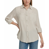 Calvin Klein Jeans Women's 'Button-Down Roll-Tab-Sleeve' Shirt
