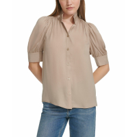 Calvin Klein Jeans Women's 'Charmeuse Stand-Collar' Short sleeve shirt