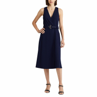 LAUREN Ralph Lauren Women's 'Belted Herringbone Jacquard' Sleeveless Dress