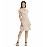 LAUREN Ralph Lauren 'Floral Bubble Tie-Neck' Mini Kleid für Damen