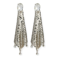 Paco Rabanne Women's 'Crystal-Embellished Chainmail Drop' Earrings