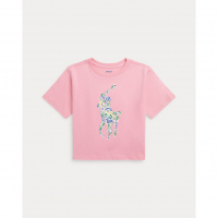 Ralph Lauren Little Girl's 'Floral Big Pony Boxy' T-Shirt