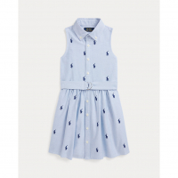 Ralph Lauren Robe chemise 'Belted Polo Pony Oxford' pour Petites filles