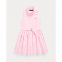 Ralph Lauren Robe chemise 'Belted Oxford' pour Petites filles