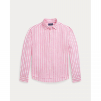 Ralph Lauren Chemise en lin 'Striped Boxy' pour Grandes filles