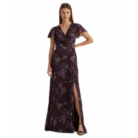 LAUREN Ralph Lauren 'Floral Belted Flutter-Sleeve' Abendkleid für Damen