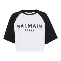 Balmain Women's 'Logo-Print' Crop T-shirt